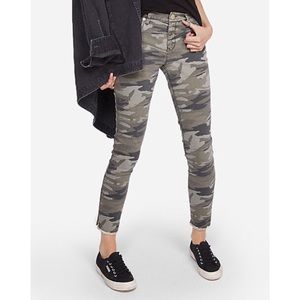 EXPRESS camo stretch jeans mid rise crop ankle